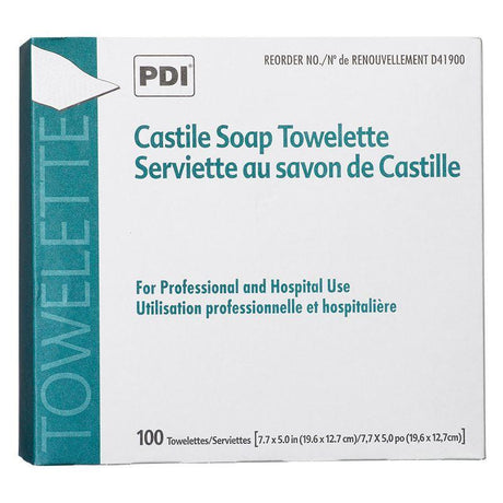 Image of PDI Inc Castile Soap Towelette 5" x 7", Gentle Cleansing Agent, ph Balanced
