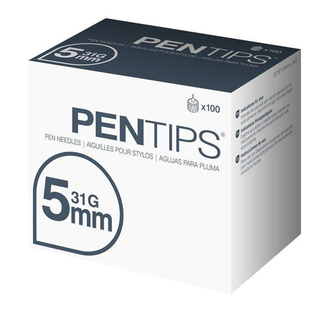 Image of Pentips Pen Needle 31G x 5 mm (100 count)
