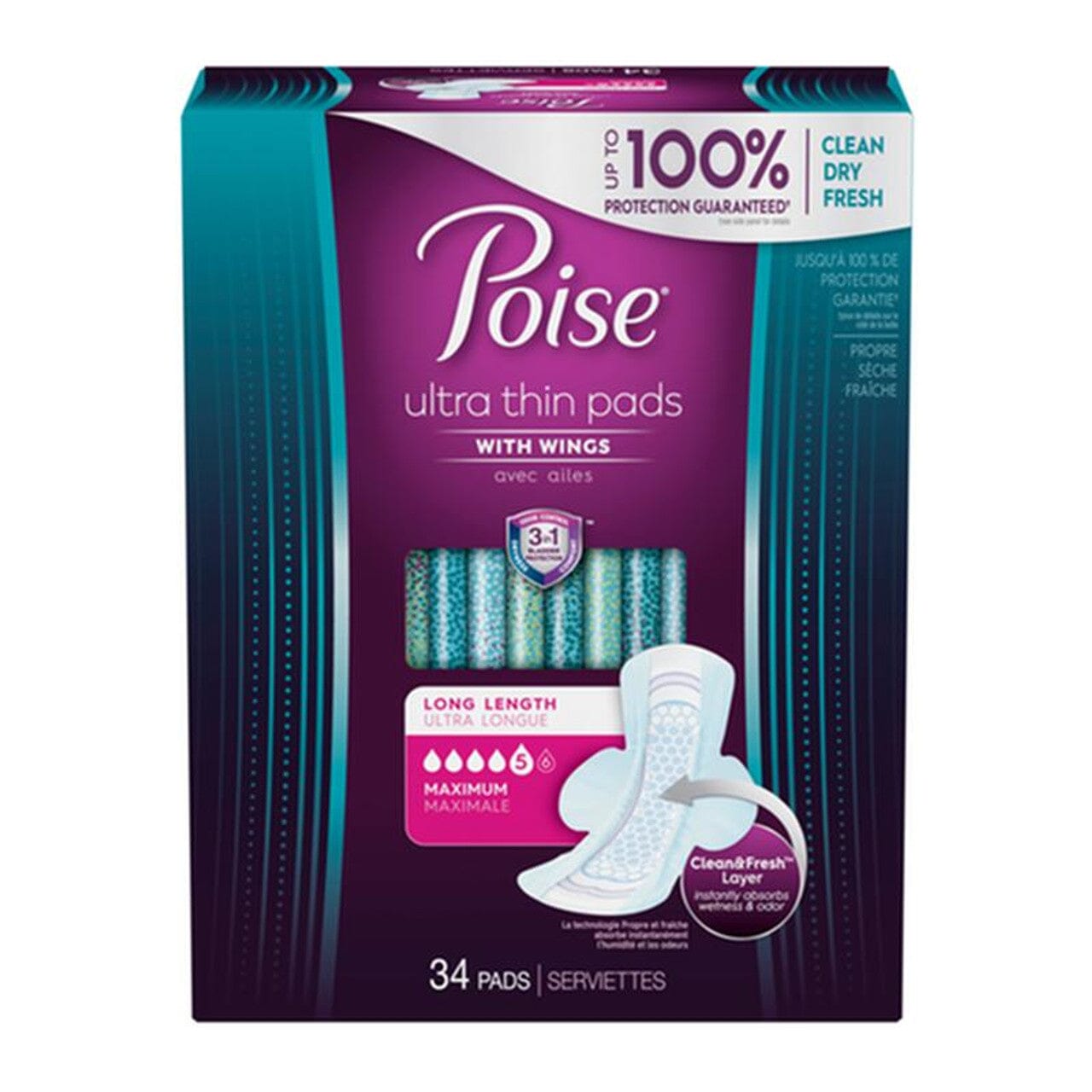Poise Ultra Thin Women #39 s Incontinence Pads (With Wings) Save Rite Medical