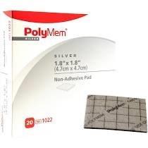 Image of Polymem Silver Non-Adhesive Pad Dressing, 1.8" x 1.8"