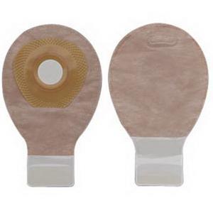 Image of Hollister Premier One-Piece Drainable Mini Pouch 1" Pre-Cut Flat SoftFlex Skin Barrier, Filter, Integrated Closure, Beige