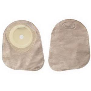 Image of Hollister Premier One-Piece Closed Mini Pouch, 1-3/8" Pre-Cut Flat SoftFlex Skin Barrier, Filter, Beige