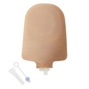 Image of Hollister Premier One-Piece Urostomy Pouch, Up to 2-1/2" Cut-to-Fit Flat Flextend Skin Barrier, 9" L, Beige