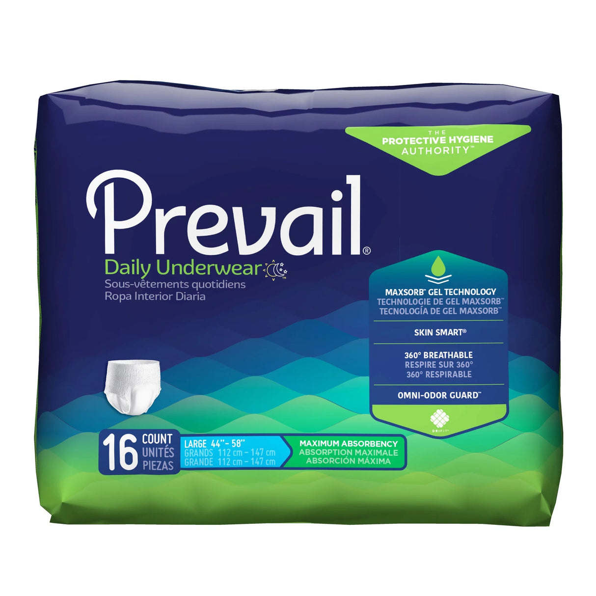 Image of Prevail Adult Daily Disposable Underwear Pull Up Style Maximum Absorbency