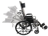 Image of ProBasics Reclining Wheelchair, 18" x 16", Removable Desk Arms and Elevation Leg Rests