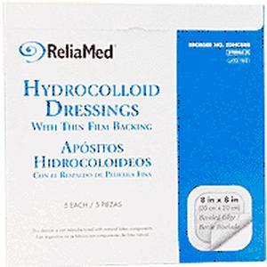 Image of ReliaMed Sterile Latex-Free Hydrocolloid Dressing with Film Back and Beveled Edge 8" x 8"
