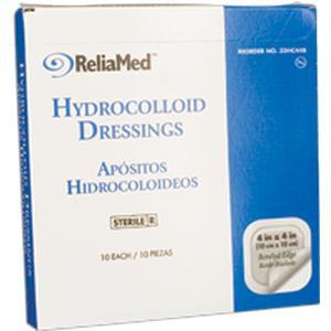 Image of ReliaMed Sterile Latex-Free Thin Hydrocolloid Dressing with Film Back 4" x 4"