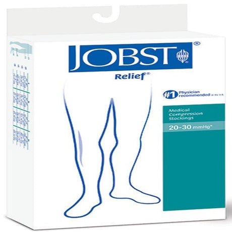 Image of Relief Thigh High,20-30,Clsd Toe,Sil Band,Sm,Bge