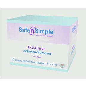 Image of Safe N Simple Extra Large Adhesive Remover Wipe, 4" x 4-3/4"