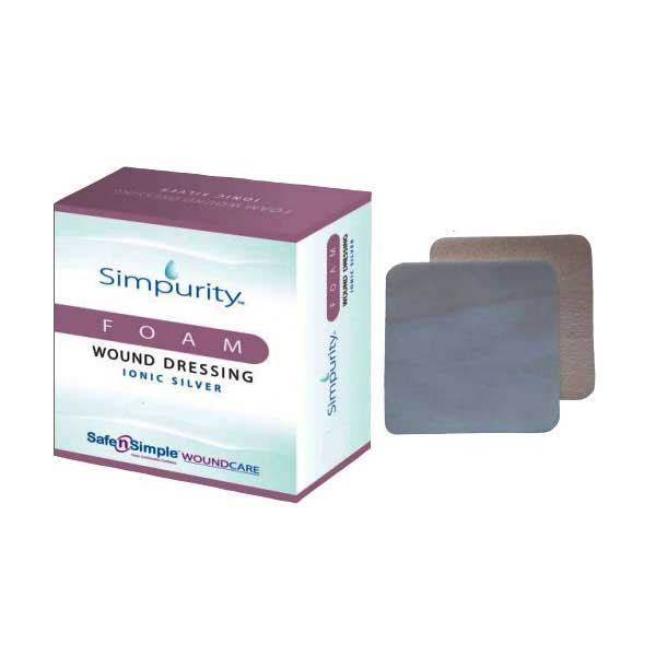 silver foam wound dressing Safe N Simple Simpurity Foam with Silver 4" x 5" – Save Rite Medical