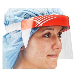 Image of Secure-Gard Anti-Fog Facial Shield with Foam Headband, Full Length, Red