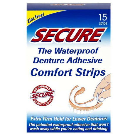 Image of Secure® Denture Adhesive Comfort Strip, 15 Count