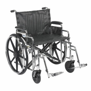 Image of Sentra HD Wheelchair with Detachable Desk Arms and Swing Away Footrest, 24"