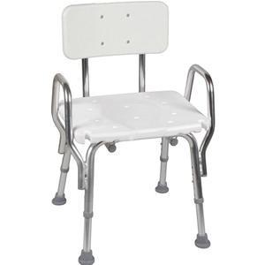 Image of Shower Chair With Backrest, Aluminum Frame