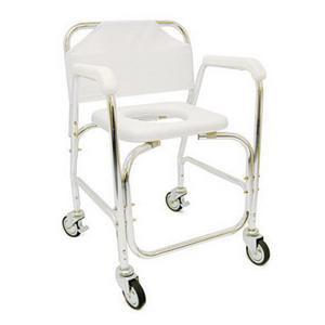 Image of Shower Transport Chair, w/Rear Wheels And Brakes