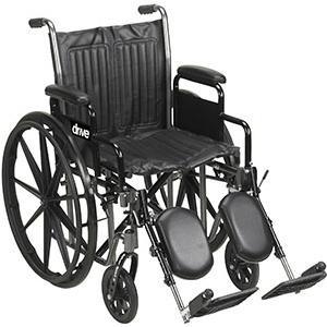 Image of Silver Sport 2 18" Wheelchair with Silver Vein Finish, Detachable Full Desk Arms and Elevating Leg Rests