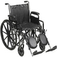 Image of Silver Sport 2 20" Wheelchair with Silver Vein Finish, Detachable Full Desk Arms and Elevating Leg Rests
