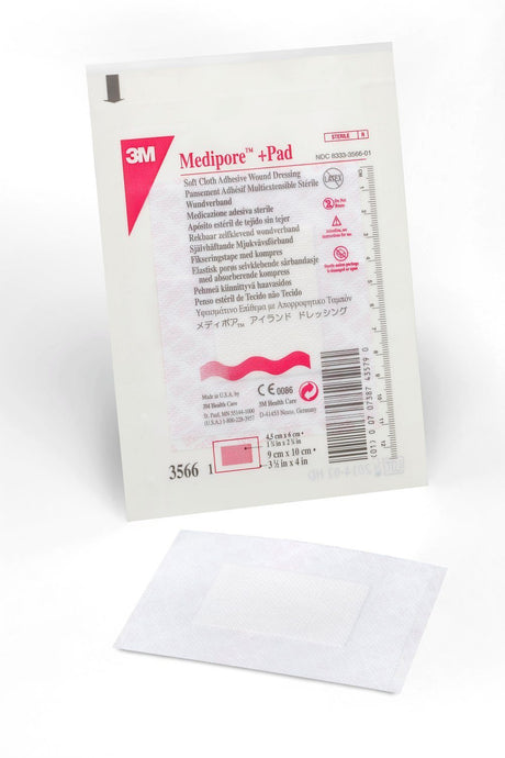 Image of Soft Cloth Adhesive Wound Dressing 3-1/2" x 4"