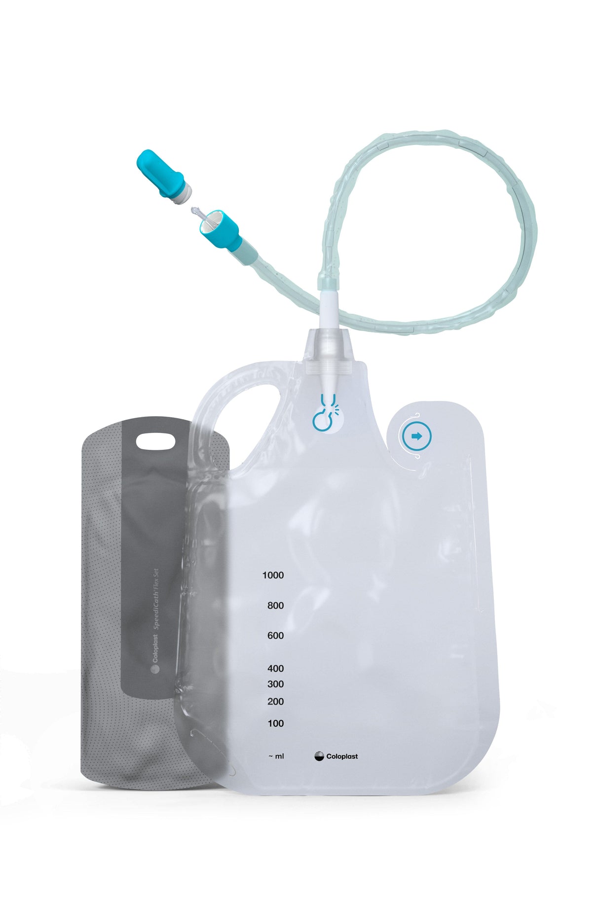 Image of SpeediCath Flex Set with Catheter and Bag, 10 FR, 13"