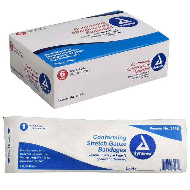 Image of Stretch Gauze Bandage Roll Sterile - 6"