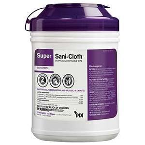Image of Super Sani-Cloth Wipe, 6" X 6 3/4", 160/Tub