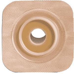 Image of Sur-fit Natura Stomahesive Flexible Pre-cut Wafer 4" x 4" Stoma 1-1/4"