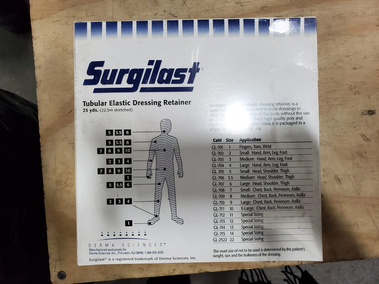 Image of Surgilast Tubular Elastic Dressing Retainer, Size 2, 8" x 25 yds. (Small: Hand, Arm, Leg and Foot)