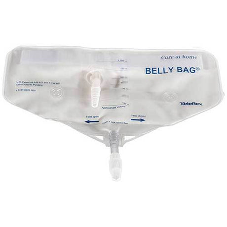 Image of Teleflex Medical Inc Belly Drainage Bag with 24" Coiled Drain Tube 1000mL, Sterile, Latex-free