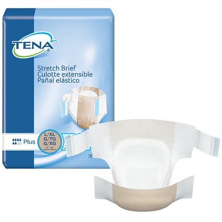 Image of TENA Stretch Plus Incontinence Briefs, Moderate Absorbency