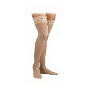 Image of Thigh High,20-30,Med,Bge,Clsd Toe,w/Silicone Dot