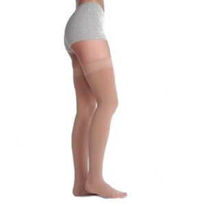 Image of Thigh w/Sil Border, Open Toe, Reg, Size 2, Beige