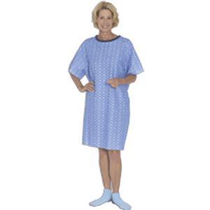 Image of Tieback Patient Gown, Blue Marble, One Size