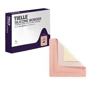 Image of TIELLE Silicone Border Hydropolymer Foam Dressing, 4" x 4"