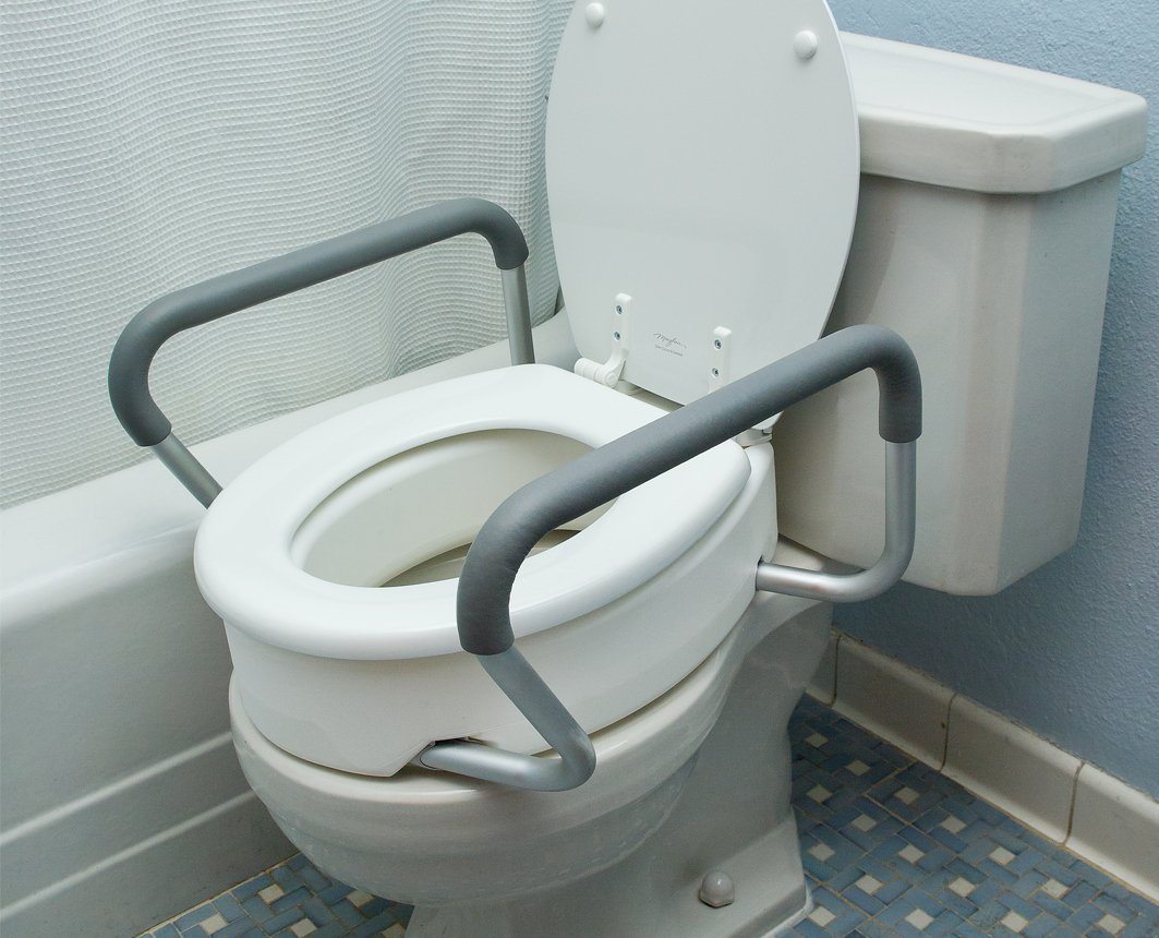 Image of Toilet Seat Riser with Removable Arms, Standard Bowl