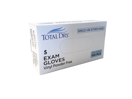 Image of Total Dry Vinyl Powder-Free Exam Gloves, Small