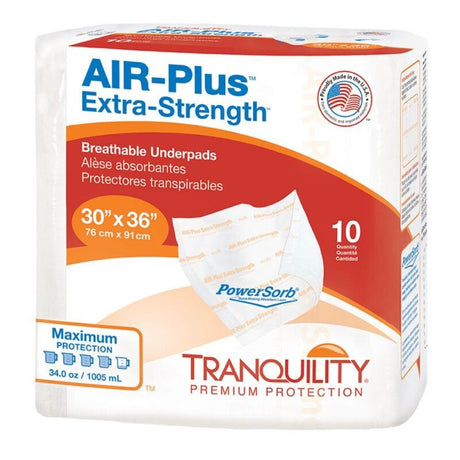 Image of Tranquility AIR-Plus Extra-Strength Breathable Underpad, 30" x 36"