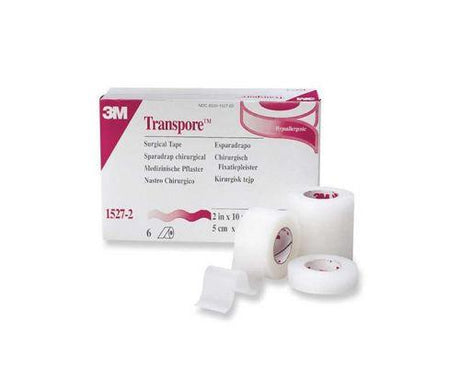 Image of Transpore Standard Hypoallergenic Porous Plastic Tape 1" x 1-1/2 yds.