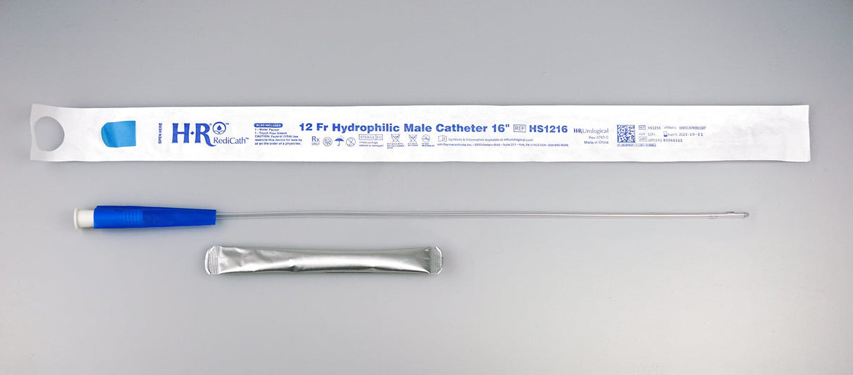 Image of TruCath Hydrophilic Catheter with water bag and touch free sleeve, 12FR, 16"