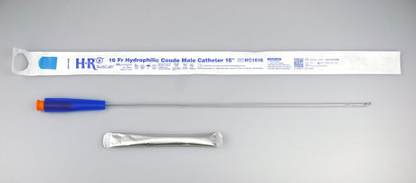 Image of TruCath Hydrophilic Catheter with water bag and touch free sleeve, 16FR, 16"