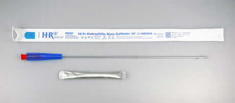 Image of TruCath Hydrophilic Catheter with water bag and touch free sleeve, 18FR, 16"