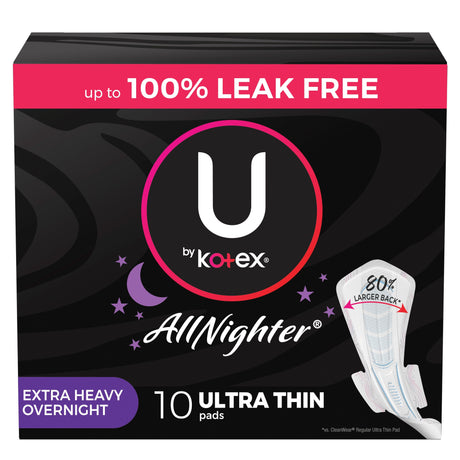 Image of U by Kotex Super Premium Ultra Thin Overnight Pad with Wings, 12 ct