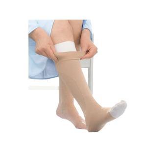 Image of UlcerCare Knee-High Compression Stockings with Liner, Large, Beige