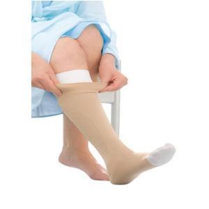 Image of UlcerCare Knee-High Compression Stockings with Liner, Medium, Beige