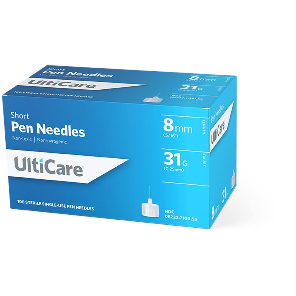  UltiCare Pen Needles 8mm (5/16”) x 31G Short, 50 Count: for  at-Home Insulin Injections, Compatible with Most Pen Injector Devices :  Arts, Crafts & Sewing