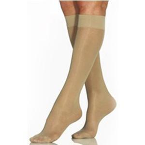 Image of Ultrasheer Knee-High Moderate Compression Stockings Large Full Calf, Natural