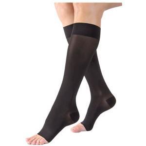 Image of UltraSheer Knee-High Stockings, 20-30 mmHg, Petite, Medium, Open Toe, Black