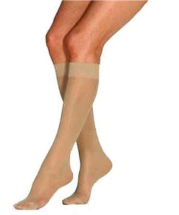Image of UltraSheer Supportwear Women's Knee-High Mild Compression Stockings, Small, Silky Beige