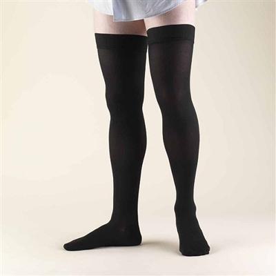 Image of UltraSheer Thigh High with Silicone Band, 20-30, Closed, Medium, Classic Black