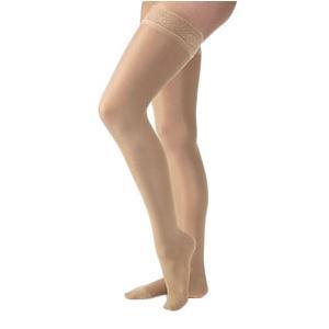 Image of Ultrasheer Thigh High With Silicone Band, 30-40mmHg, Closed Toe, Medium, Anthracite