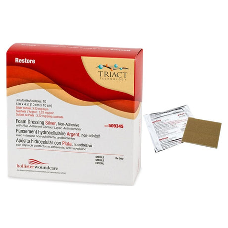 Image of Urgo Restore® Foam with Silver Wound Dressing, Non-Adhesive; without Border, 4" x 4"